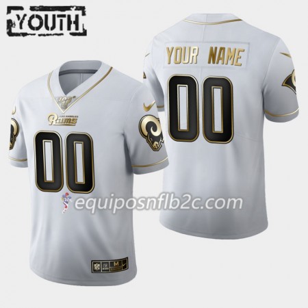 Camiseta Niño NFL Los Angeles Rams Personalizar Nike Blanco Golden Edition 100th Camiseta Niño NFL Los Angeles Rams Personalizar Nike Blanco Golden Edition 100th